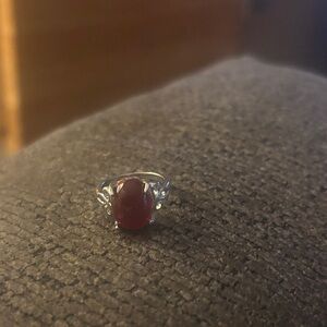 NWOT Vintage Silver Ring with Red Stone